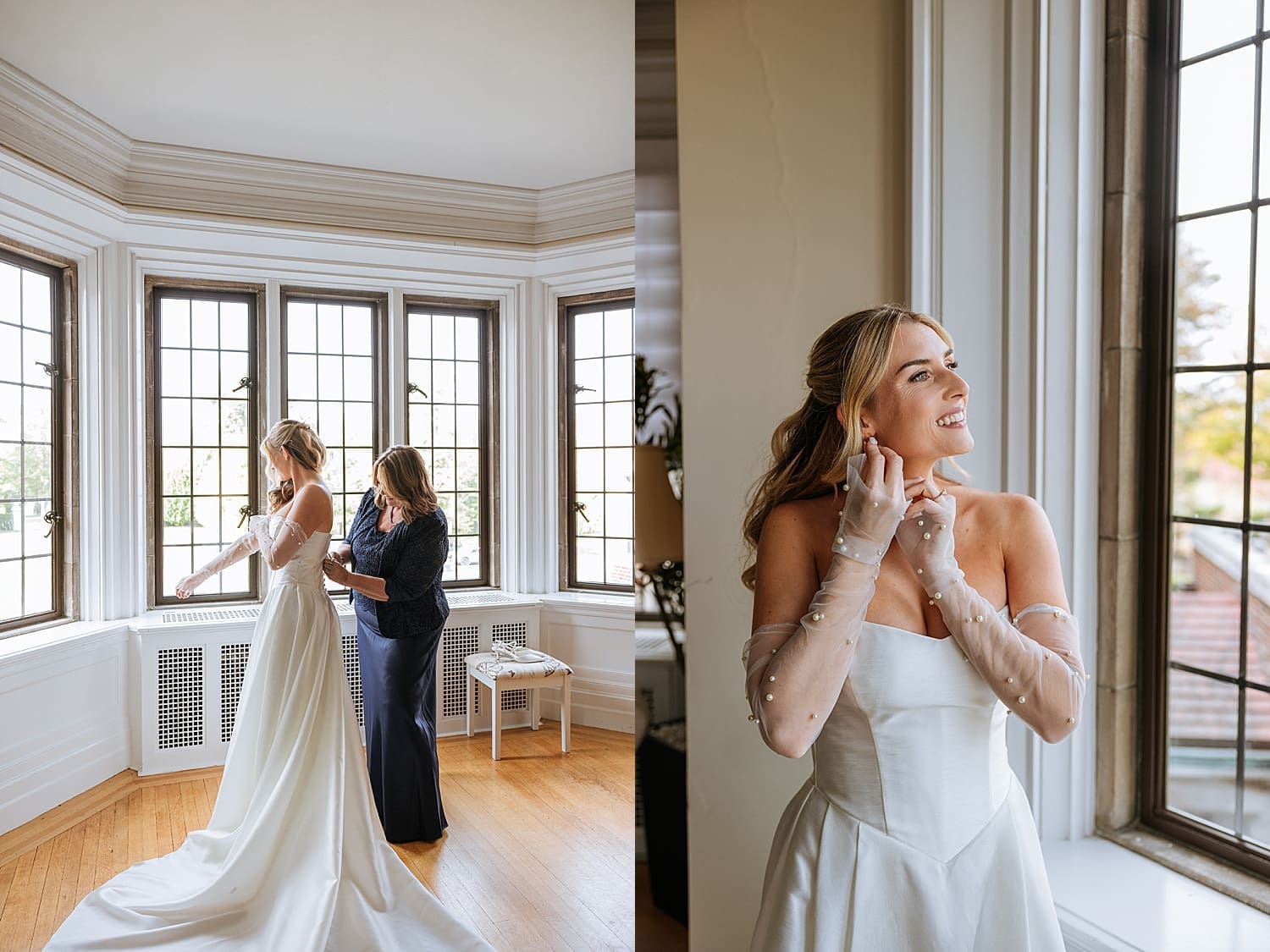 bride gets ready for her big day by East Coast wedding photographer